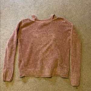 Pink velvet sweater